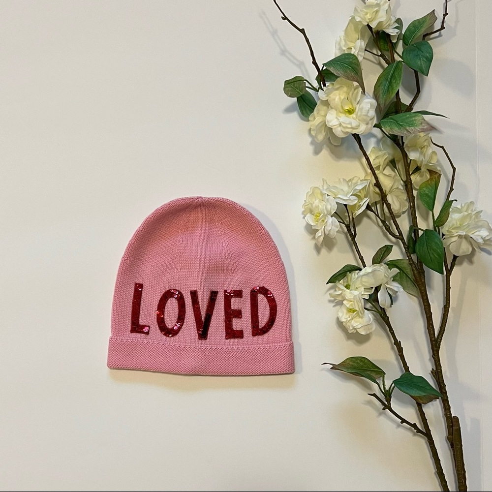 Authentic Gucci LOVED Pink Sequin Beanie